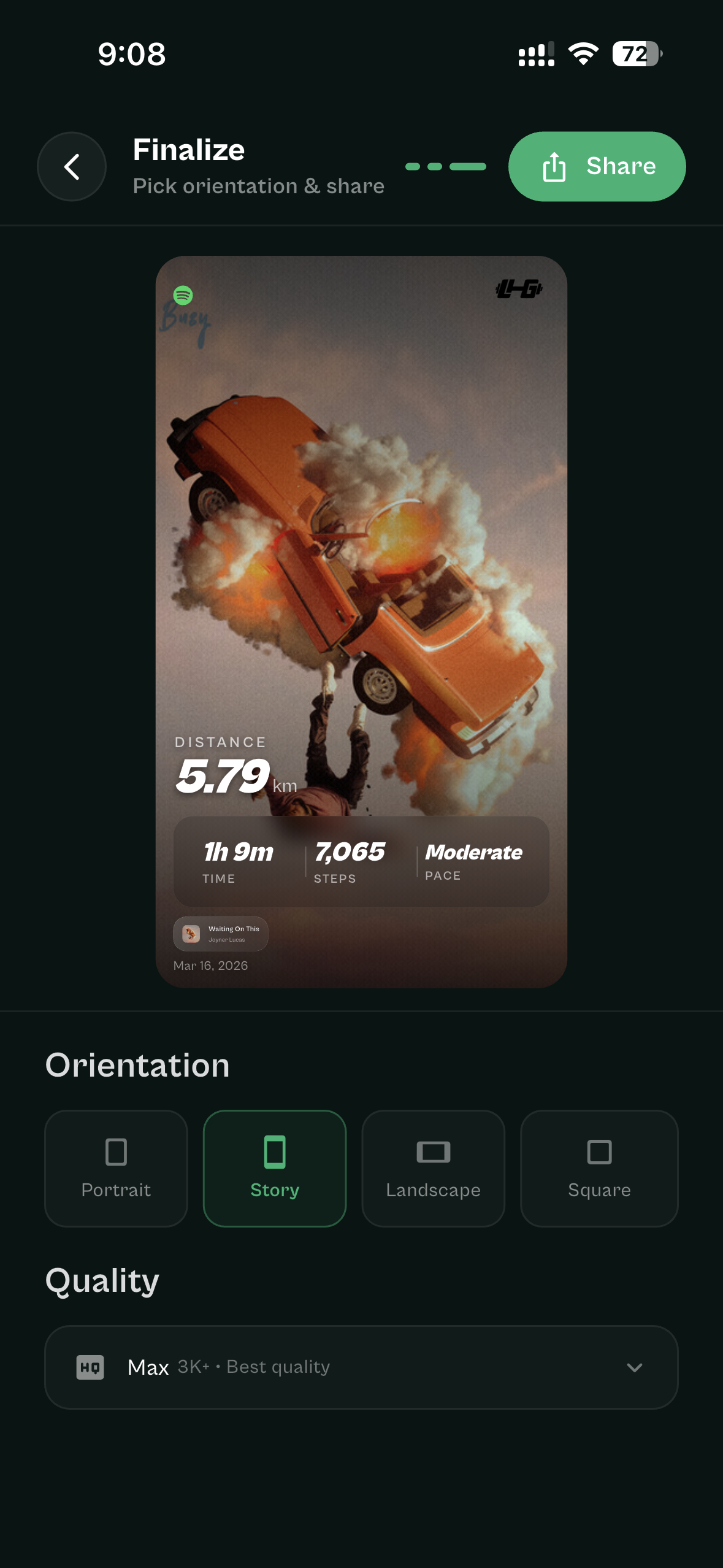 Share card preview